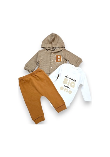 Hırkalı Erkek Bebek Takım kahverengi
