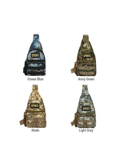 Willowhaven Deniz Mavisi Outdoor Askeri Desenli Spor Çantası, 16x8x30cm, Nylon-polyester, Geniş Hacimli, Bölmeli, Mavi Mavi