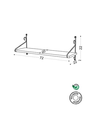 Decormet Seramoni Raf Seti 1 Raflı 200 720 Beyaz Beyaz