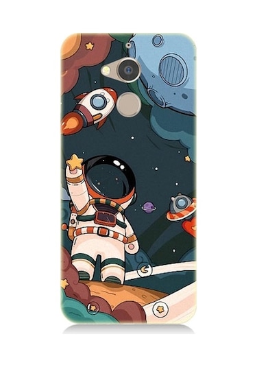 General Mobile Gm 8 Uyumlu Sevimli Astronot Uzay Macerası Desenli Silikon Kılıf