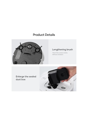 2024 Yeni 5-in-1 Robotlu Süpürge Usb Şarj Edilebilir Otomatik Temizleme Süpürme Black Siyah