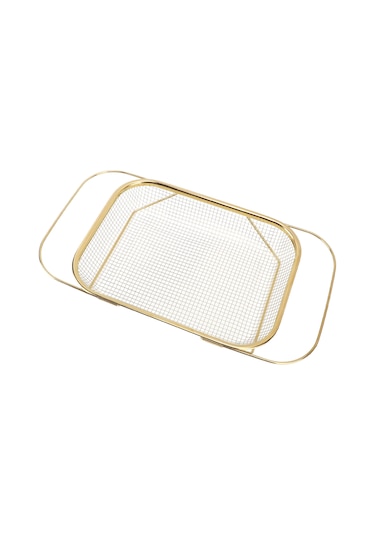 Ximistore9 Inox Genişletilebilir Lavabo Üstü Süzgeç Sepeti - Meyve Sebze Makarna Kurutma Ve Süzme Aleti Altın