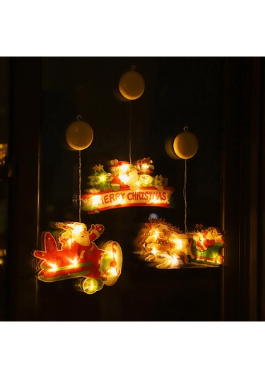 Suofeng S2-kardan Adam Figürlü Led Işık Zinciri, Islak Beyaz Işık, Noel Dekorasyonu, Pencere/perde Süsü, Pilli Piller Dahil Değil Çok Renkli