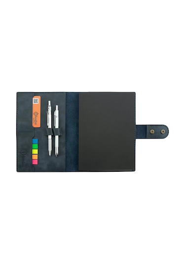 A5 Defter Ve Ajanda Kılıfı - %100 Rainbow Deri - Ko10001 - Lacivert Lacivert