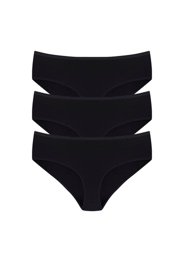 Kadın Bambu Külot Siyah 3'lü Paket Extra Yumuşak Ve Esnek, Nefes Alan Kumaş Siyah