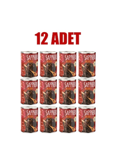 Sapphere Kırmızı Etli Yetişkin Köpek Maması Konserve 12 x 400 G