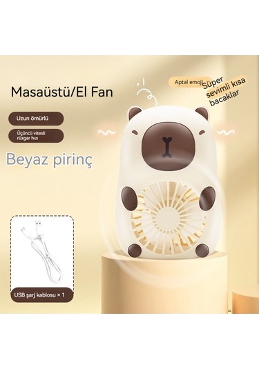 Ling Pan Küçük Fan Usb Şarj Üç Aşamalı Açılı Ayarlanabilir Masaüstü Başucu Ev El Elektrikli Fan