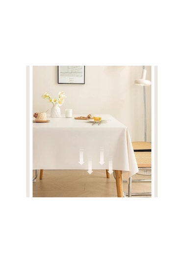 Beyaz Lüks Yüksek Dereceli Kuzu Derisi Pvc Su Geçirmez Ve Yağ Geçirmez Yıkanmaz Masa Örtüsü Dikdörtgen Ev Masa Çay Masası Ve Masa Örtüsü