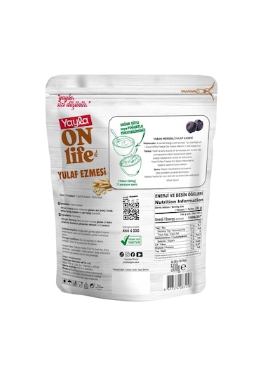 Yayla Onlife Yulaf Ezmesi 500 G X12