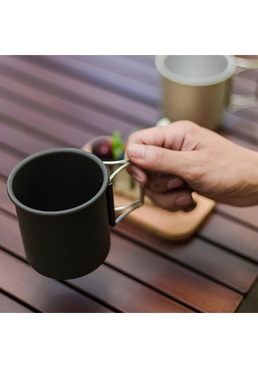 Xiyyadms Lixada Alüminyum Katlanabilir Çelik Bardak - Paslanmaz, Dayanıklı, Kamp Ve Piknik İçin Taşınabilir, Siyah Siyah