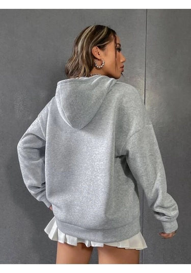 Altamira Unisex Los Angeles 91 Baskılı Oversize Kapşonlu Sweatshirt 001