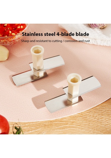 Teltree Pratik Mutfak Bıçağı - Manuel Sarımsak Doğrayıcı, Sebze Ve Meyve Kesme Aleti Yeşil