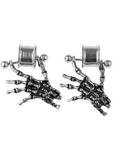 Homyl 2 Adet Paslanmaz Çelik İskelet El Kulak Tıkaçları 12mm Gümüş