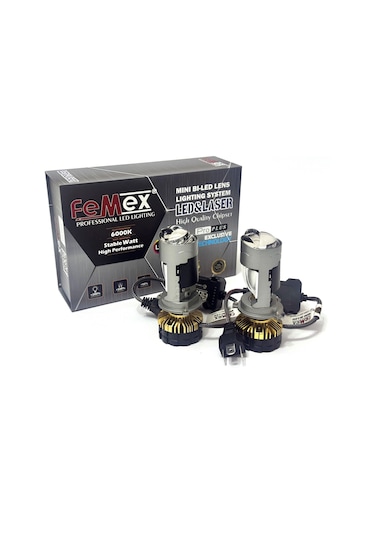 Femex H4 Pro Plus Exclusive Mini Bi-led + Laser Kendinden Mercekli Selektör Aparatlı Performans Led