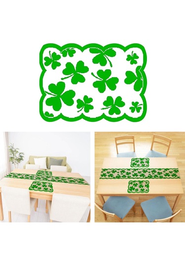 Homyl St Patricks Günü Dekoru 45x30cm Tatil Yemeği Parti Yemek Yeşil