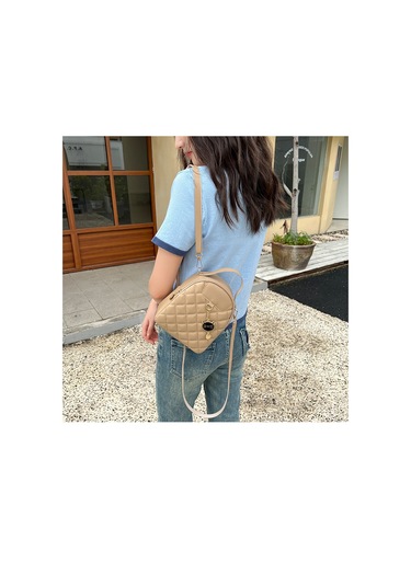 Tuomeng Kadın Modası Çok Yönlü Günlük Düz Renk Sırt Çantası Haki Haki