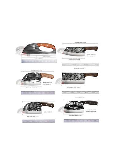 Geeroyoo Hafif Ev Chef Bıçağı - 60 + Keskin Bıçak, 13cm Uç, 24cm Boy, Kadınlar İçin Kolay Kullanım, Et Sebze Kesme, Multifonksiyonel Ev Aletleri Diğer