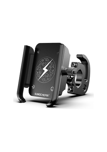 Sones Kancalı Motosiklet Alüminyum Alaşımlı Cep Telefonu Braketi, 4-6,5 İnç Telefonlar İçin Uygun Siyah