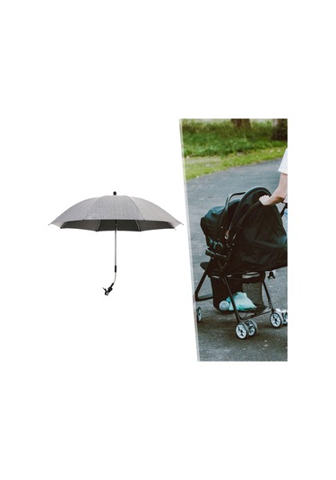 Suntek Bebek Arabası Şemsiyesi Kelepçeli Seyahat Yaz Gri Gri