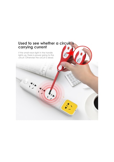 500v İzoleli 2'si 1 Arada Tornavida Voltaj Test Cihazı