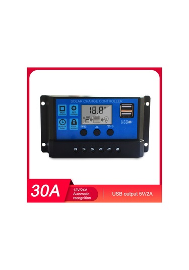 Springsun 12v/24v Otomatik Tanıyan 30a Pwm Güneş Enerji Kontrolcüsü, Led Ekran Ve 5v/2a Usb Çıkışı İle Güç Yönetimi