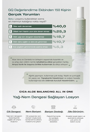 Hassas Ciltlere Nem Ve Ph Dengesi Sunan Losyon Dashu Fleef Cica-aloe Balancing All İn One