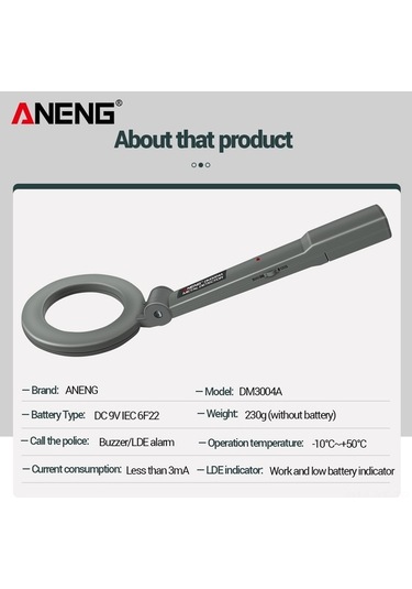 Besthome1 Aneng Taşınabilir Metal Dedektörü - 180 Katlanabilir Başlık, Işık Ses Uyarılı, Havaalanı İçin