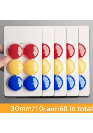 Novahub Yazı Tahtası Manyetik Tokalı Etiket Beyaz Tahta 30mm 60 Adet, İş Ve Eğitim İçin Uygun