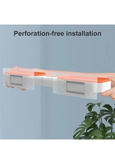 Turuncu Duvara Montaj Köşe Raf Yumruk 180 Derece Dönebilen Içi Boş Drenaj Banyo Organizatör Turuncu