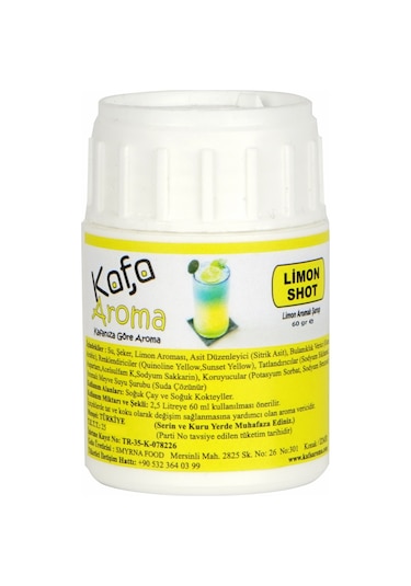 Kafa Aroma Limon Aromalı Kokteyl Şurubu Punch Yapım Kiti Limon Shot 60 G