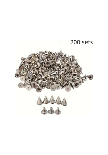 Honeybeeshop 200 Adet Punk Kulak Taper Küpe Seti 7x10mm Vida Deri Çanta Ayakkabı Diğer