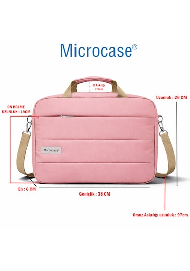 Microcase Samsung Galaxy Tab S8 Ultra Sm-t900 14.6'' İle Uyumlu Tablet Notebook Apple MacBook Evrak Çantası Pembe Al5496