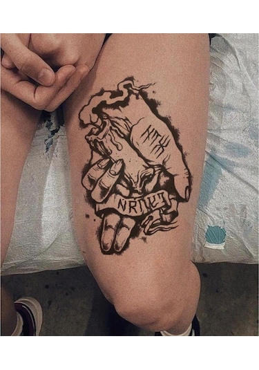 Geçici El Ve Yazılı Dövme Siyah