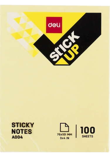 Deli Sticky Notes Yapışkanlı Not Kağıdı 76x101 Mm Sarı Ea00453