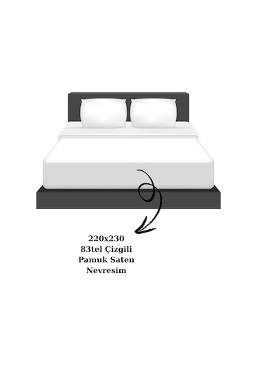 Çift Kişilik Çizgili Pamuk Saten Nevresim 220x230 King Size Mix & Match Otel Serisi Beyaz