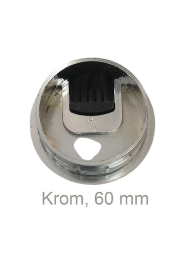 Adilon Masa Üstü Kablo Kanalı Deliği Kapağı, Krom, Masa Kapağı 6 Cm