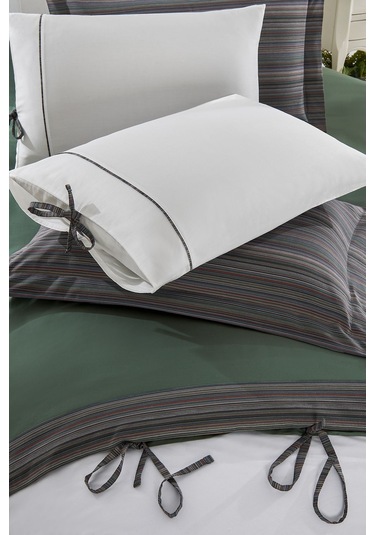 Elba %100 Pamuk Saten Çift Kişilik Nevresim Takımı Yeşil Yeşil
