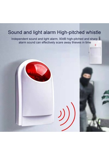 Sones Kırmızı El Fenerli Dış Mekan Siren Pa-100 , Yedek Pil Olarak 1.2a 12v Kullanılabilir Dahil Değildir