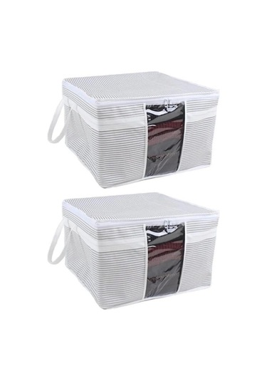 Onikiden Pencereli Hurç, Yastık Havlu Kazak Çamaşır Saklama Çantası Organizer 40x45x30cm 2 Adet