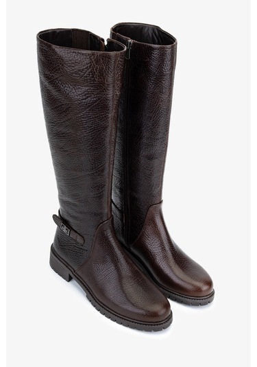 Valmenti Kadın Hakiki Deri Düz Çizme 33 22035 Bn Czm Sk25-26 Kahve Royal Kahverengi