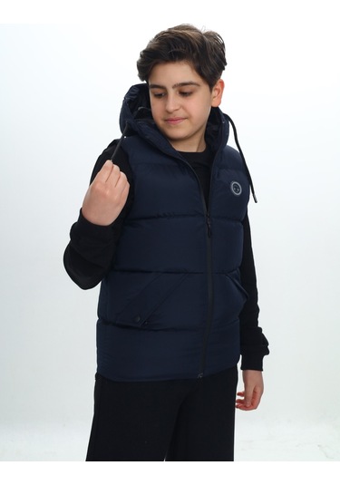 14093 Toontoy Erkek Çocuk Göğsü Armalı Şişme Yelek 14093 Lacivert