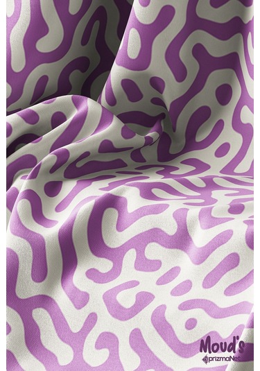 Alley Desenli Yuvarlak Süet Dertsiz Masa Örtüsü Mor