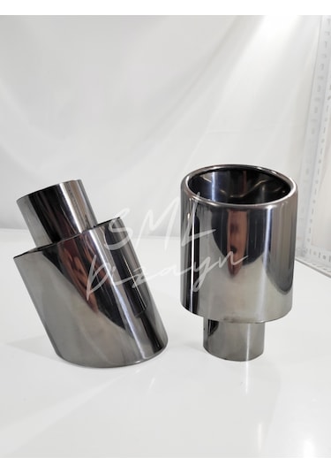 100 mm Kesik Egzoz Ucu 2 Adet 100lük Egzos-Egsoz-Eksoz-Ekzoz Ucu