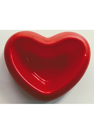 Georplast 21 x 18 x 6 CM Kalp Şeklinde Plastik Kedi Mama Kabı