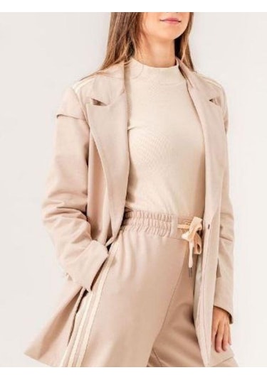 Kız Çocuk Pamuklu Astarlı Pantolon Ceket Tasarım Takım-14221 Bej