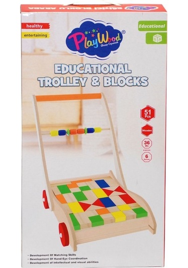 373-Ony Onyıl Ahşap Eğitici Bloklu Araba