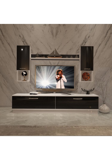 Decoraktiv Eko 5dab Mdf Std Tv Ünitesi Tv Sehpası Beyaz - Siyah