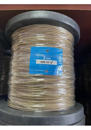Pvc İzoleli Çelik Tel Halat 2 MM 200 Metre