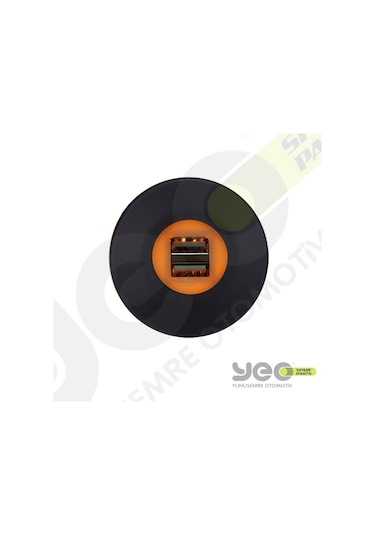 Çift Usb Işıklı Araç Şarj Soketi 12-24V 4.2A Mavi