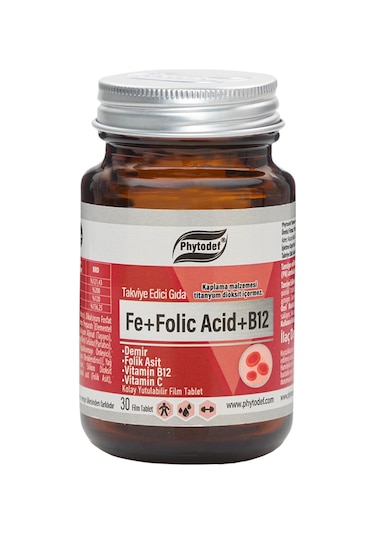 Phytodef Demir + Folik Asit + Vitamin B12 + Vitamin C 30 Tablet